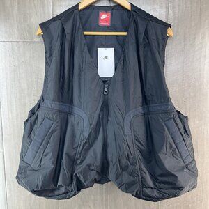 Nike Men's Tech Woven Zip Vest Black Size Medium Loose Fit HM4262-010